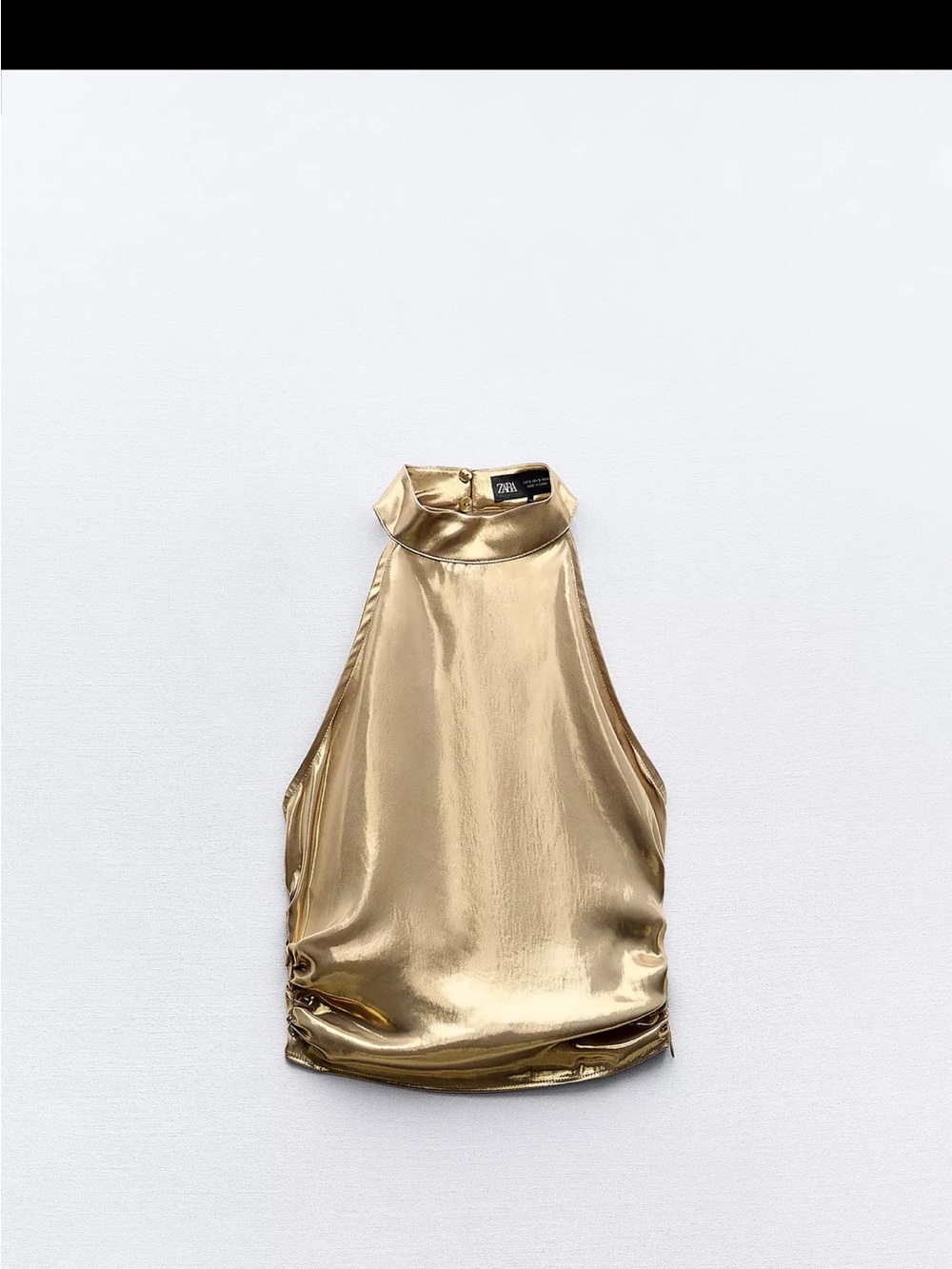 Zara Metallic Gold Halter Top